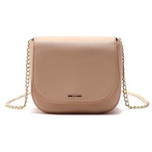 🔴 FINAL SALE Bershka Blush Pink Saffiano Texture Purse Bag Mini Bag Gold Chain